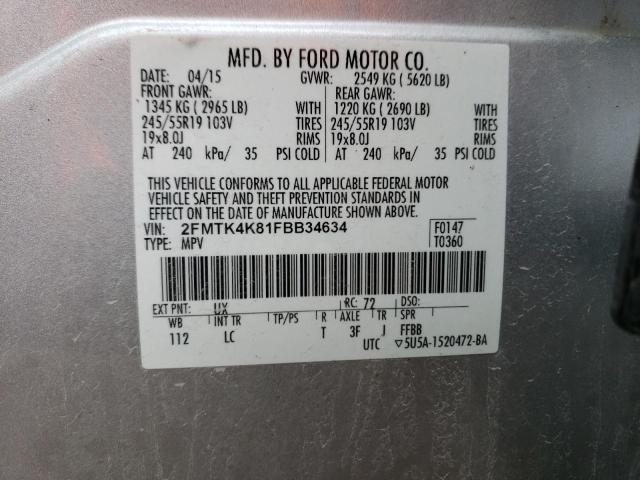 Photo 12 VIN: 2FMTK4K81FBB34634 - FORD EDGE TITAN 