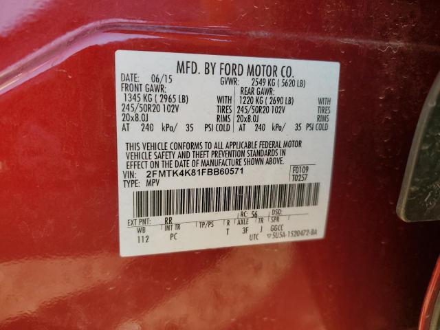 Photo 13 VIN: 2FMTK4K81FBB60571 - FORD EDGE TITAN 