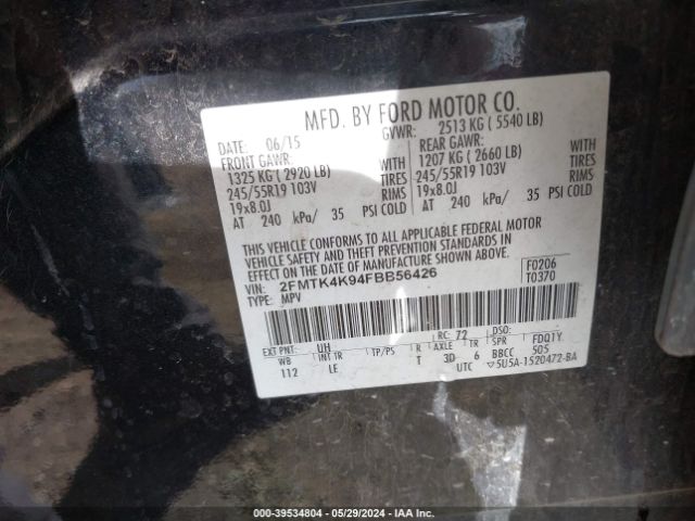 Photo 8 VIN: 2FMTK4K94FBB56426 - FORD EDGE 