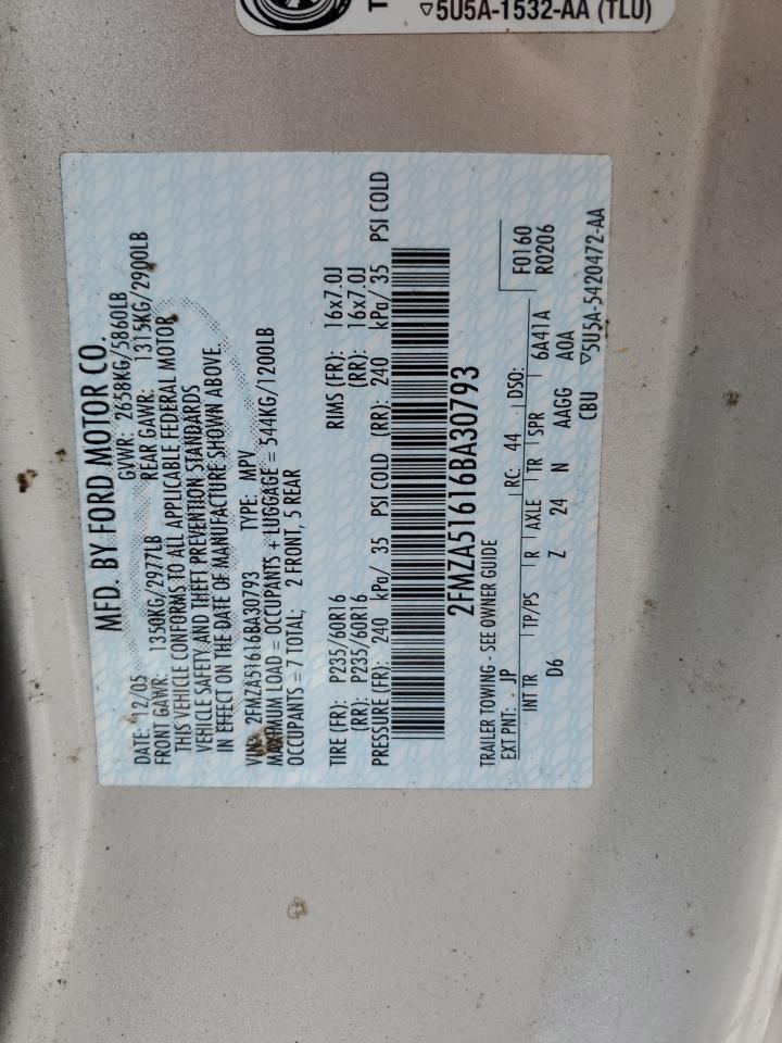 Photo 12 VIN: 2FMZA51616BA30793 - FORD FREESTAR 