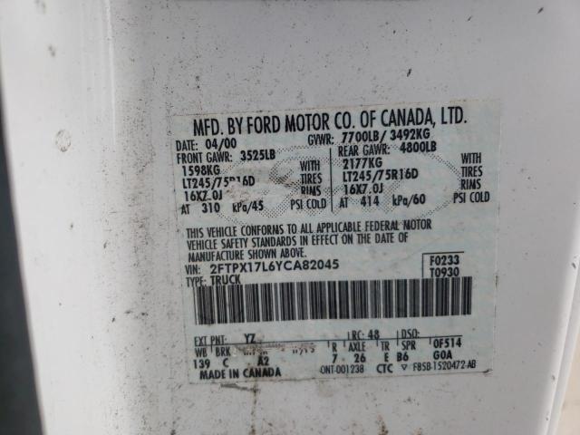 Photo 11 VIN: 2FTPX17L6YCA82045 - FORD F150 