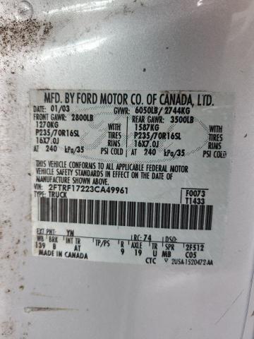 Photo 11 VIN: 2FTRF17223CA49961 - FORD F150 