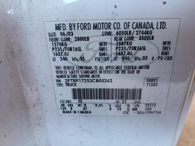 Photo 9 VIN: 2FTRF17253CB05343 - FORD F150 