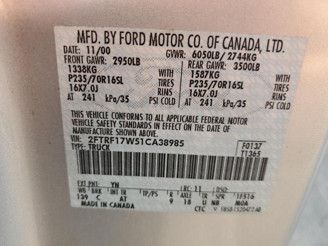 Photo 11 VIN: 2FTRF17W51CA38985 - FORD F-150 