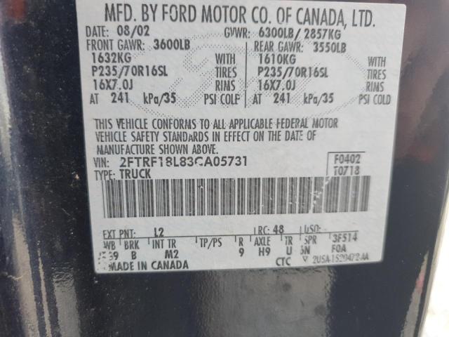 Photo 11 VIN: 2FTRF18L83CA05731 - FORD F150 