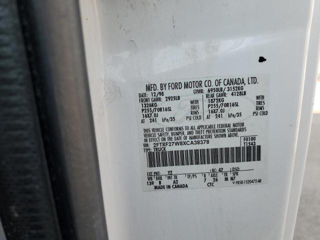 Photo 11 VIN: 2FTRF27W8XCA38378 - FORD F250 