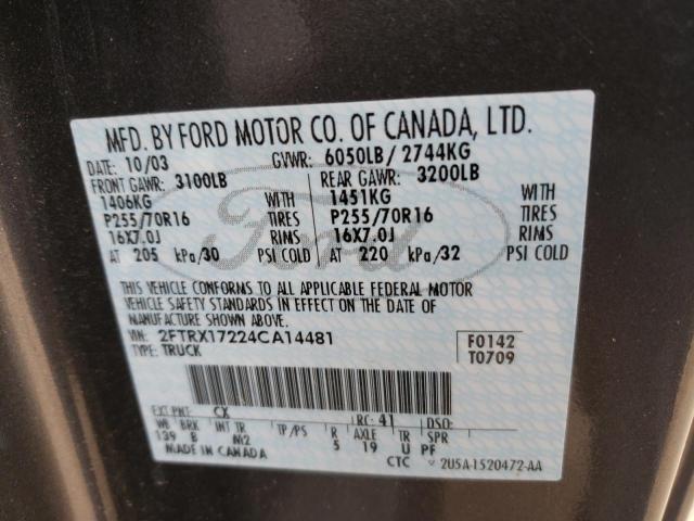 Photo 9 VIN: 2FTRX17224CA14481 - FORD F-150 HERI 