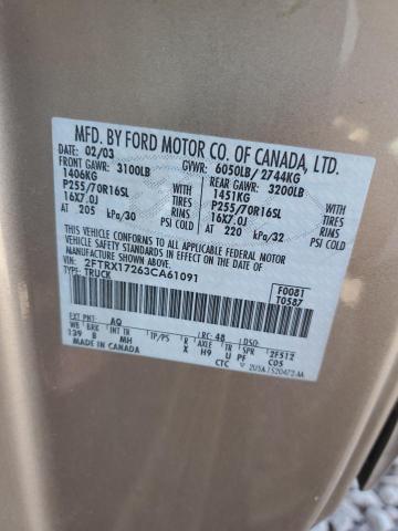 Photo 11 VIN: 2FTRX17263CA61091 - FORD F150 