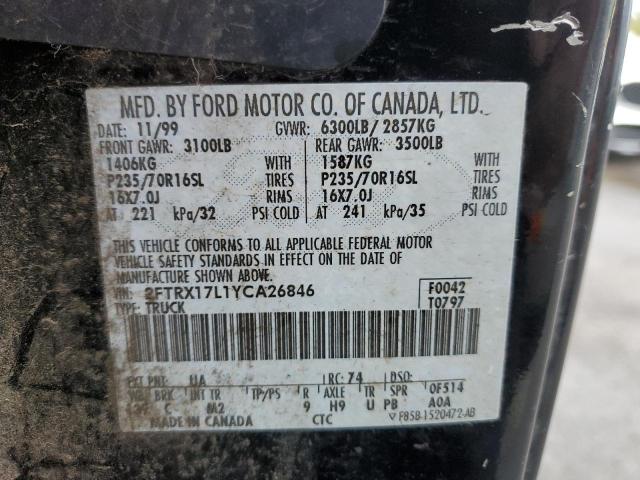 Photo 11 VIN: 2FTRX17L1YCA26846 - FORD ALL MODELS 