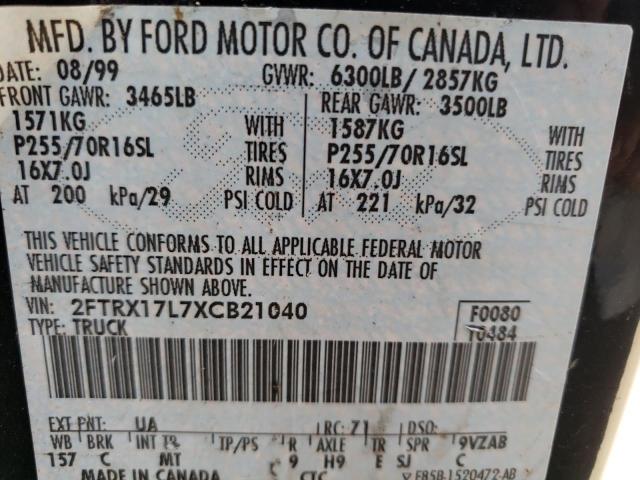 Photo 11 VIN: 2FTRX17L7XCB21040 - FORD F150 