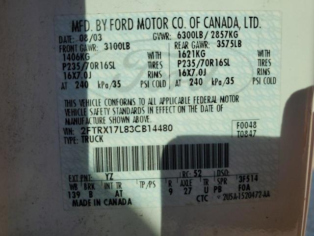 Photo 11 VIN: 2FTRX17L83CB14480 - FORD F150 