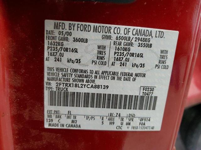 Photo 11 VIN: 2FTRX18L2YCA88139 - FORD F150 