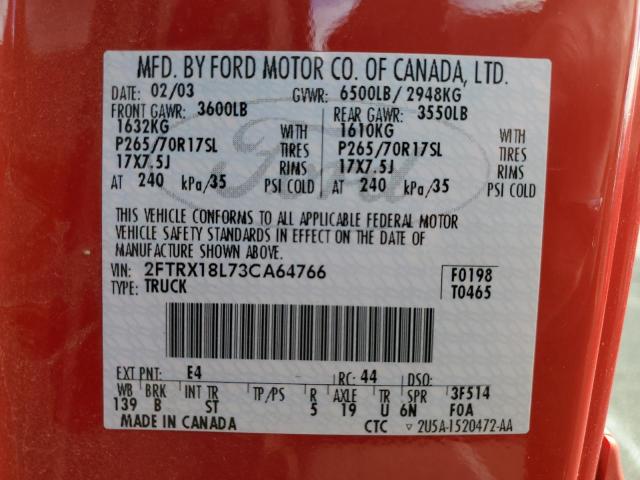 Photo 11 VIN: 2FTRX18L73CA64766 - FORD F150 