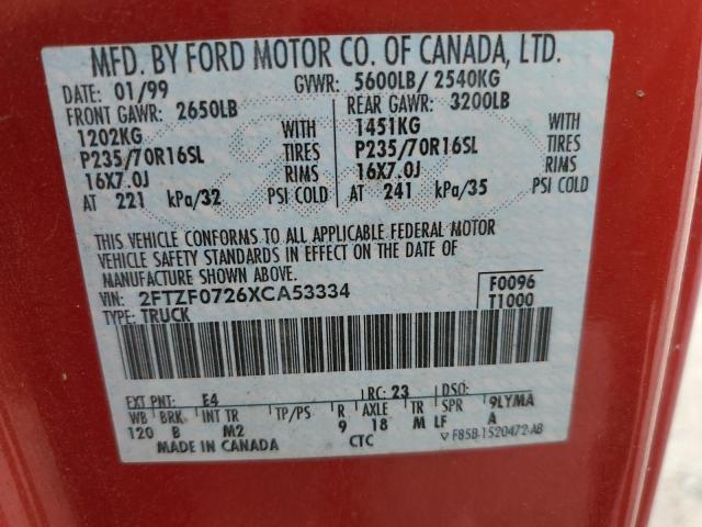 Photo 11 VIN: 2FTZF0726XCA53334 - FORD F150 