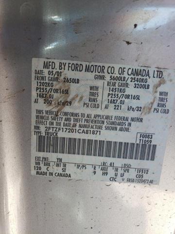 Photo 11 VIN: 2FTZF17201CA81871 - FORD F150 