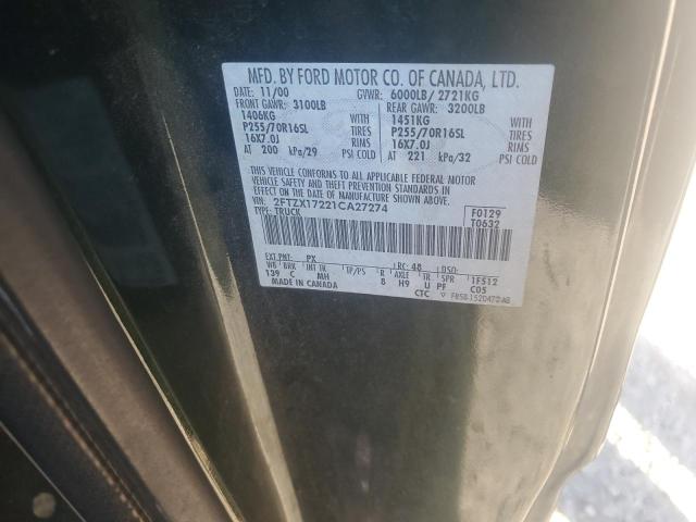 Photo 11 VIN: 2FTZX17221CA27274 - FORD F150 