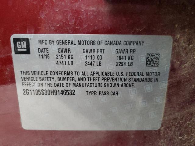 Photo 9 VIN: 2G1105S30H9146532 - CHEVROLET IMPALA LT 