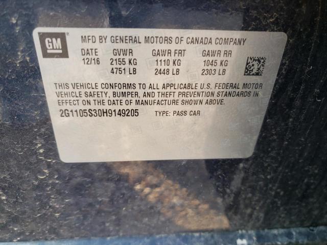 Photo 11 VIN: 2G1105S30H9149205 - CHEVROLET IMPALA 