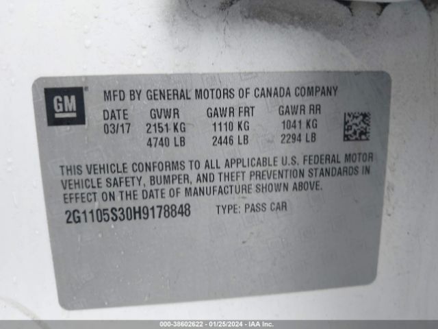 Photo 8 VIN: 2G1105S30H9178848 - CHEVROLET IMPALA 