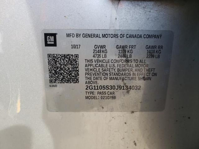 Photo 9 VIN: 2G1105S30J9134032 - CHEVROLET IMPALA LT 