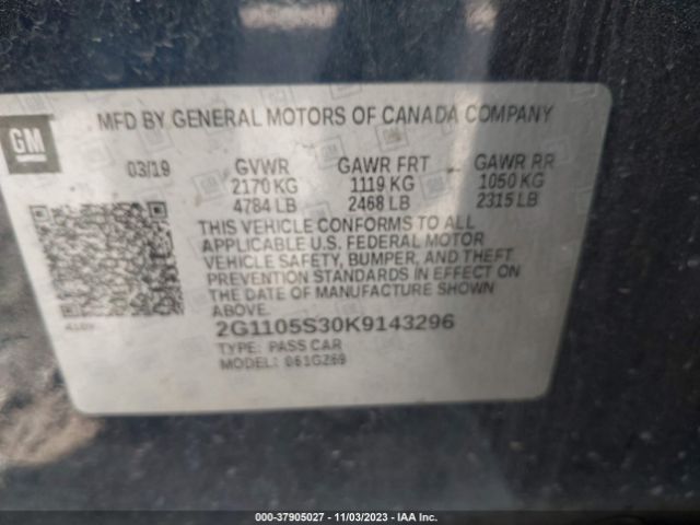 Photo 8 VIN: 2G1105S30K9143296 - CHEVROLET IMPALA 