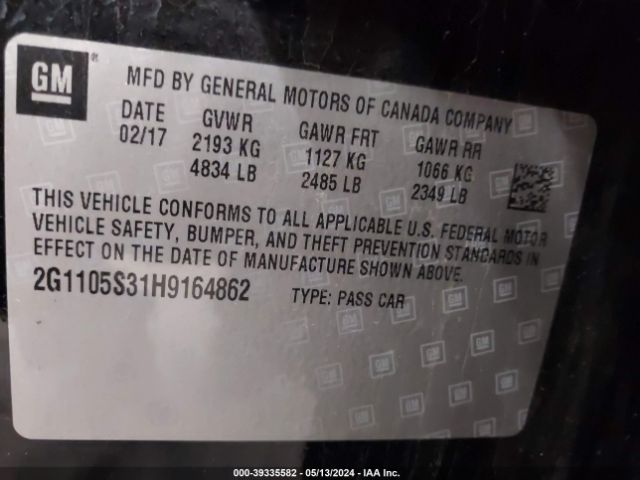 Photo 8 VIN: 2G1105S31H9164862 - CHEVROLET IMPALA 