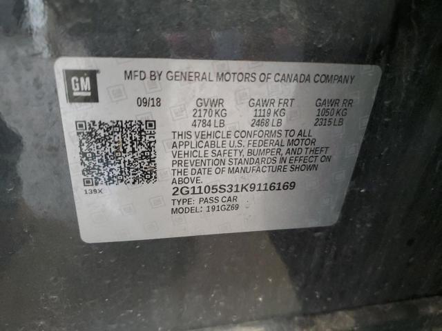 Photo 11 VIN: 2G1105S31K9116169 - CHEVROLET IMPALA PRE 