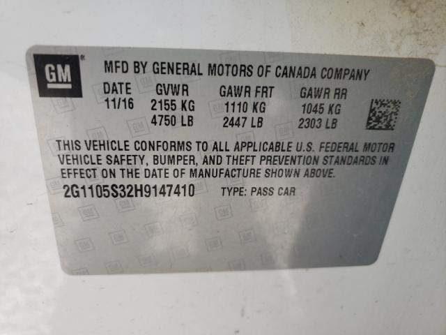 Photo 9 VIN: 2G1105S32H9147410 - CHEVROLET IMPALA LT 