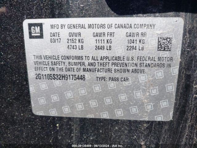 Photo 8 VIN: 2G1105S32H9175448 - CHEVROLET IMPALA 