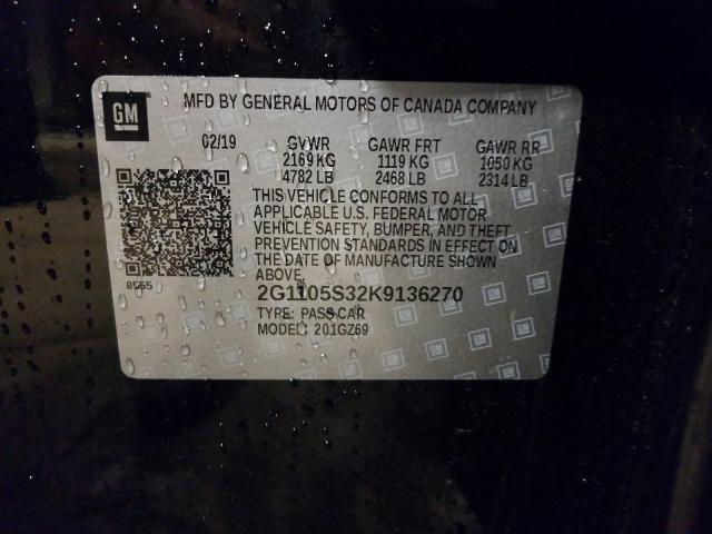 Photo 9 VIN: 2G1105S32K9136270 - CHEVROLET IMPALA PRE 