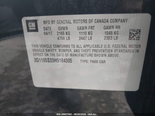 Photo 8 VIN: 2G1105S33H9184305 - CHEVROLET IMPALA 