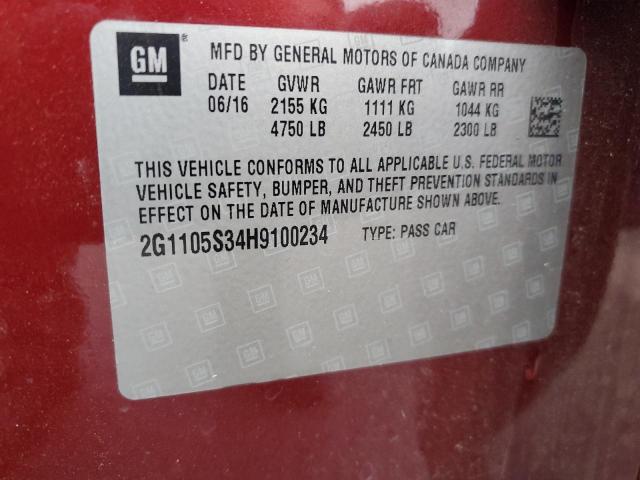 Photo 11 VIN: 2G1105S34H9100234 - CHEVROLET IMPALA 