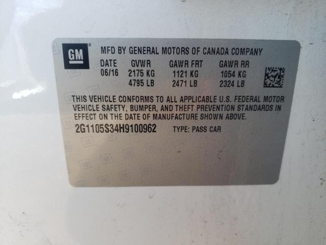 Photo 9 VIN: 2G1105S34H9100962 - CHEVROLET IMPALA LT 