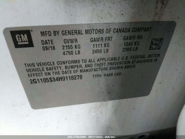 Photo 8 VIN: 2G1105S34H9118278 - CHEVROLET IMPALA 