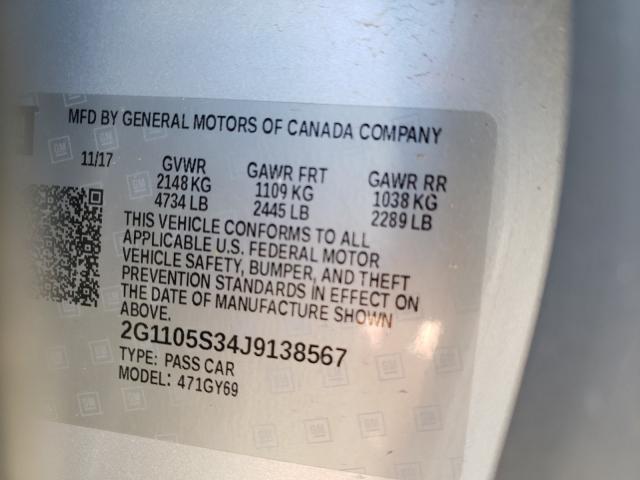 Photo 9 VIN: 2G1105S34J9138567 - CHEVROLET IMPALA LT 