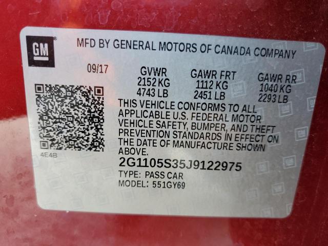 Photo 12 VIN: 2G1105S35J9122975 - CHEVROLET IMPALA 