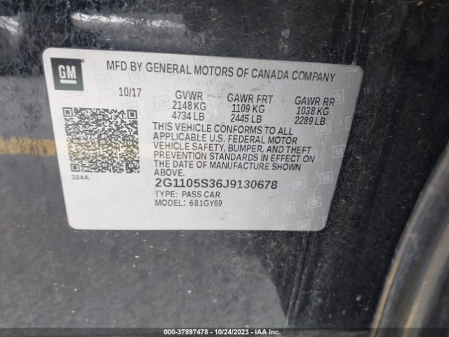 Photo 8 VIN: 2G1105S36J9130678 - CHEVROLET IMPALA 