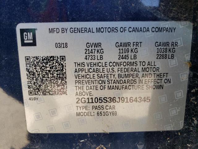 Photo 11 VIN: 2G1105S36J9164345 - CHEVROLET IMPALA 