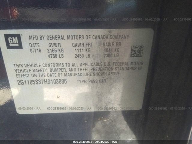 Photo 8 VIN: 2G1105S37H9103886 - CHEVROLET IMPALA 