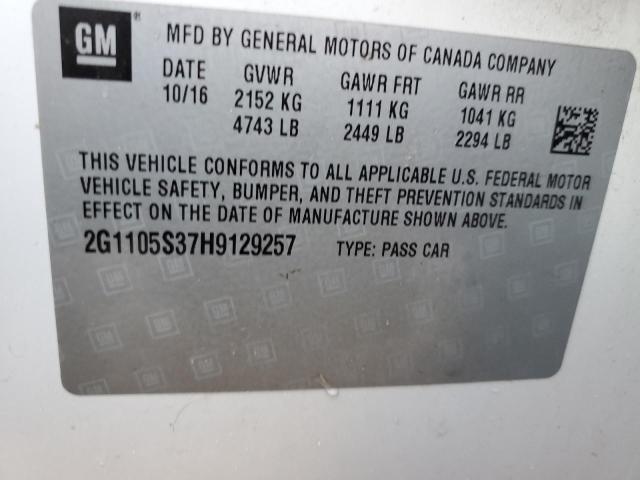 Photo 11 VIN: 2G1105S37H9129257 - CHEVROLET IMPALA LT 