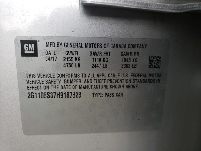 Photo 9 VIN: 2G1105S37H9187823 - CHEVROLET IMPALA LT 