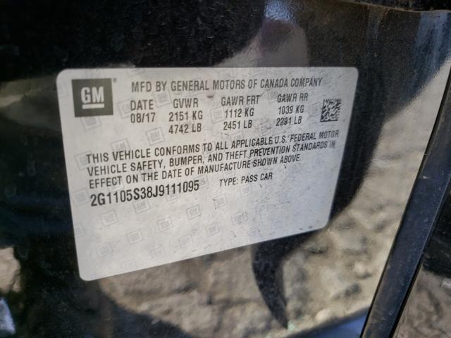 Photo 9 VIN: 2G1105S38J9111095 - CHEVROLET IMPALA LT 