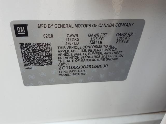 Photo 9 VIN: 2G1105S38J9158630 - CHEVROLET IMPALA LT 