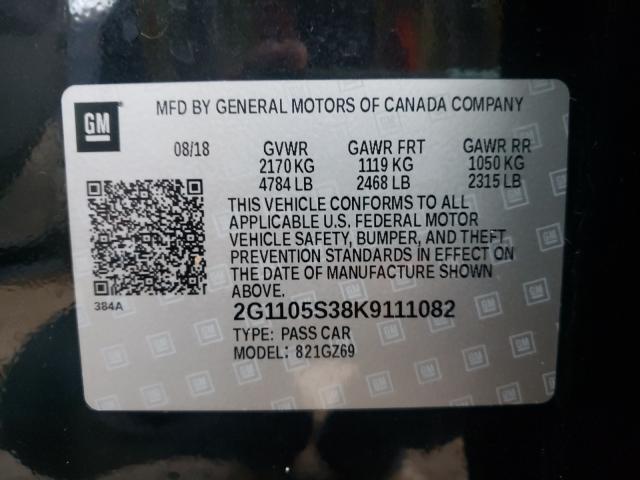 Photo 9 VIN: 2G1105S38K9111082 - CHEVROLET IMPALA PRE 