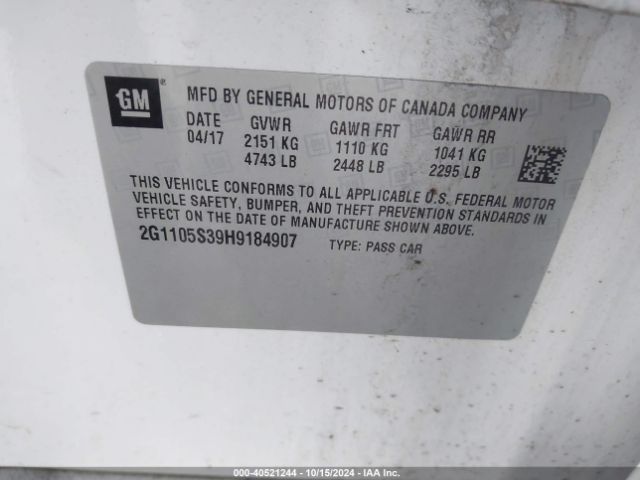 Photo 8 VIN: 2G1105S39H9184907 - CHEVROLET IMPALA 