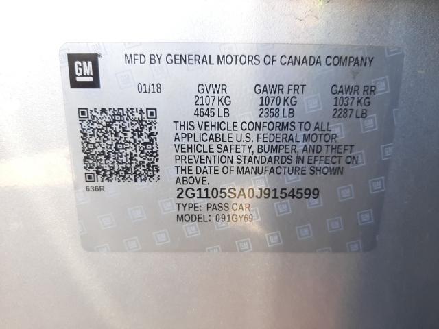 Photo 9 VIN: 2G1105SA0J9154599 - CHEVROLET IMPALA LT 