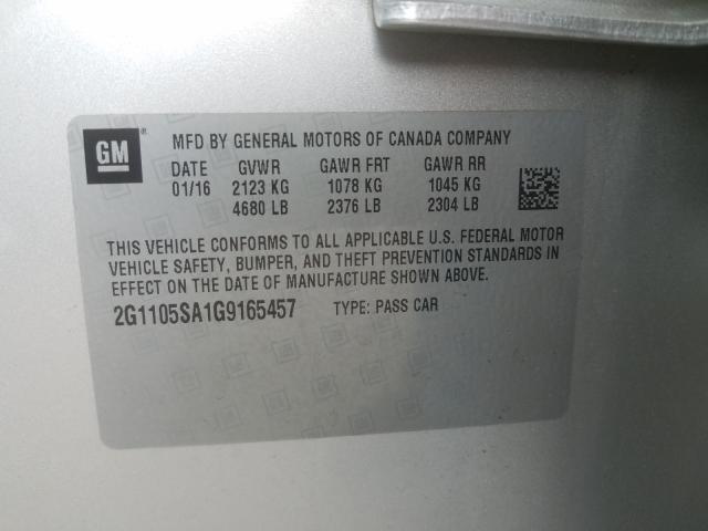 Photo 9 VIN: 2G1105SA1G9165457 - CHEVROLET IMPALA LT 