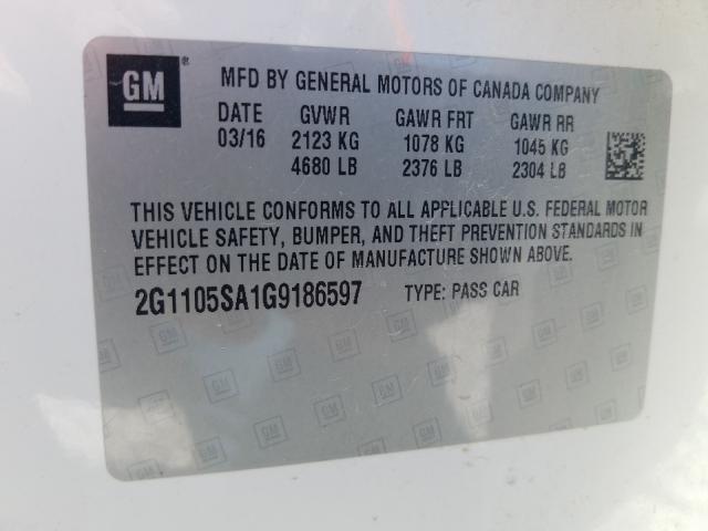 Photo 9 VIN: 2G1105SA1G9186597 - CHEVROLET IMPALA LT 