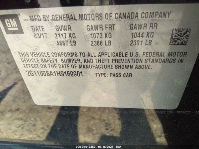 Photo 8 VIN: 2G1105SA1H9169901 - CHEVROLET IMPALA 