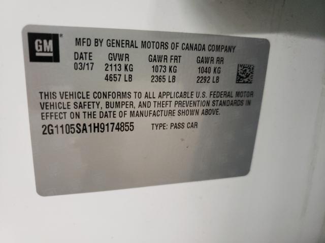 Photo 9 VIN: 2G1105SA1H9174855 - CHEVROLET IMPALA LT 